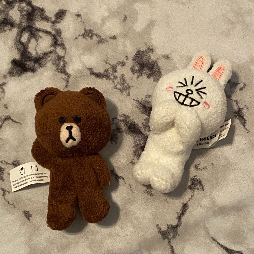 Line Friends Brown Bear & Cony Bunny Plush Set